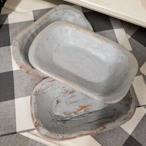 Wooden Gray Dough Bowl